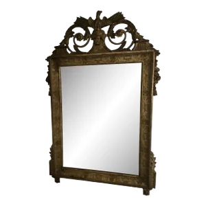 Antique Mirror French Empire Gold Gilded Wood