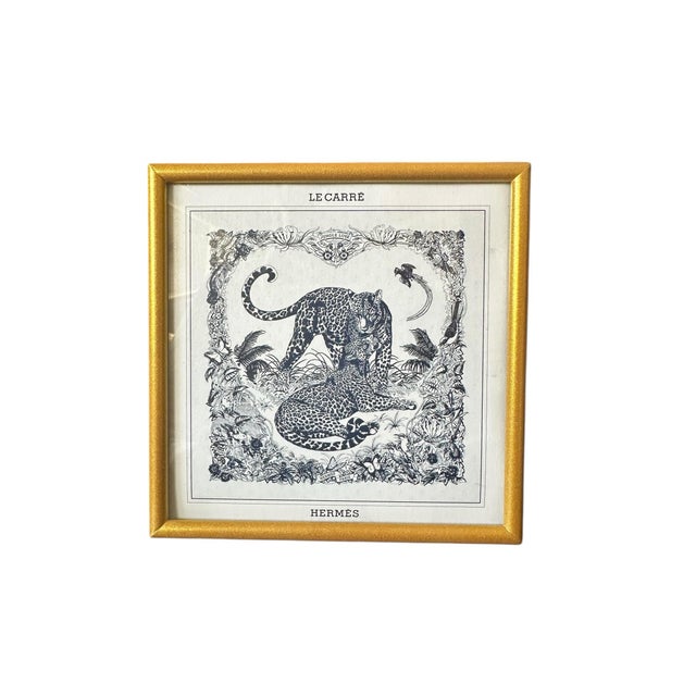 Hermes Cheetah Leppard Animal Hermes 2006 Collection Authentic Original Hermès Scarf Art Advertisement Lithograph Featuring Hermès Cougar For Sale - Image 9 of 10