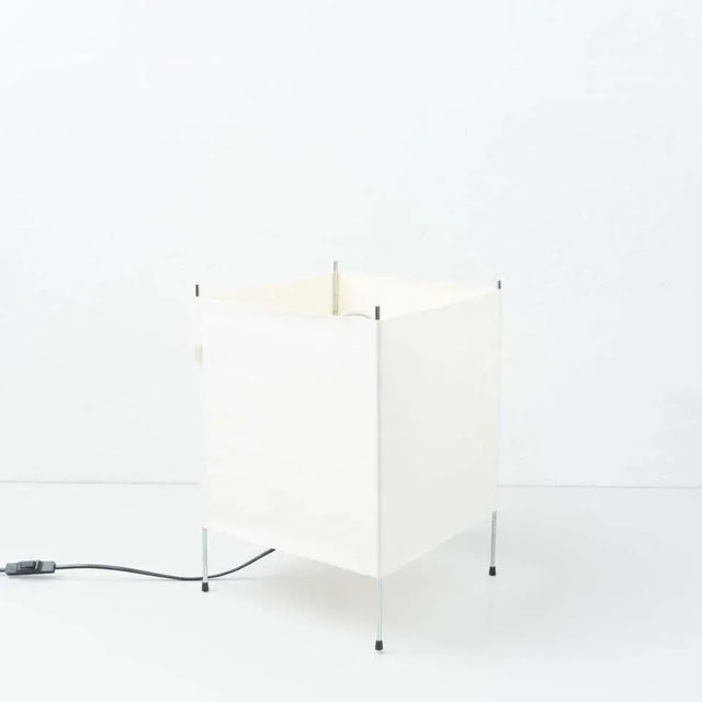 1970s Collapsible Steel and White Fabric Table Lamps, 1970s, Set of 2 For Sale - Image 5 of 18