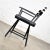 Black Vintage Modern Director’s Chair Folding Black Brown White Geometric Needlepoint For Sale - Image 8 of 13
