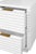 Worlds Away Matthew Izzo Home Nayla Glossy White Lacquer Two Drawer Side Table With Brass Drawer Pulls For Sale - Image 4 of 6