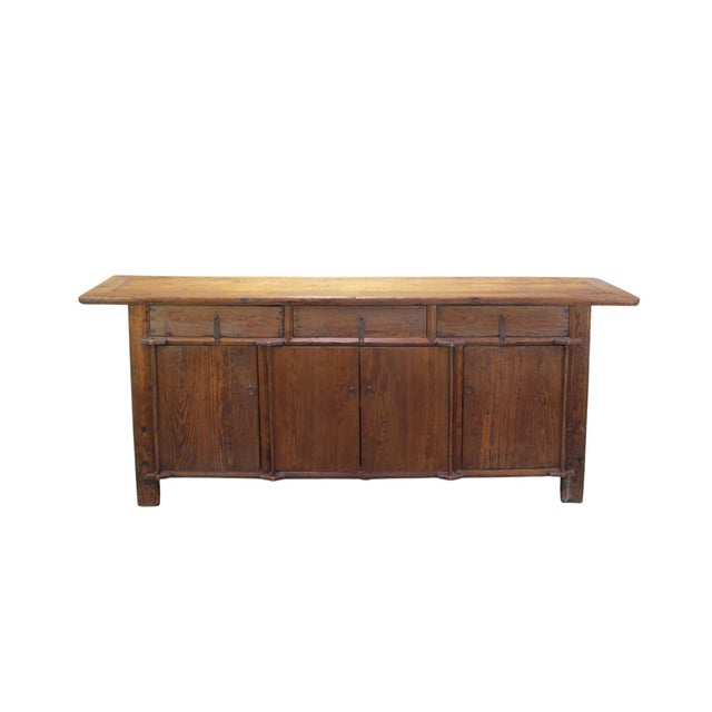 Chinese 19th Century Rustic Elm Buffet For Sale - Image 3 of 12