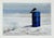 Original 1970s Pacific Northwest Oil on Board Painting Crow on Blue Drum by William Bill Sharp For Sale
