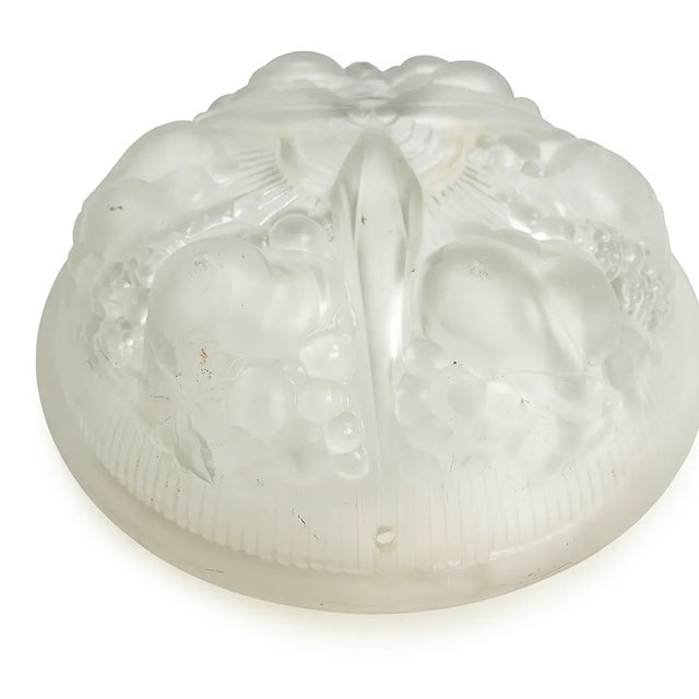 Muller Frères Art Deco Frosted Glass Pendant Light by Muller Frères Lunéville, 1920s For Sale - Image 4 of 10