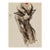Vintage French Fashion Art Print – Brown Coat Illustration With Red Lips, 36" X 48" For Sale
