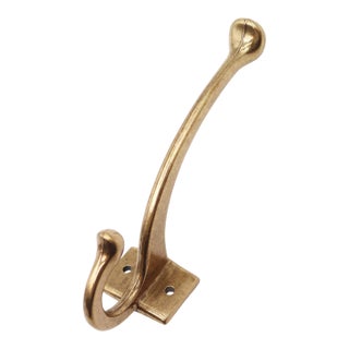 Double Arm Polished Brass Wall Hook For Sale