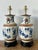 Vintage Asian Blue and White Porcelain Vase Lamps - A Pair For Sale - Image 10 of 12