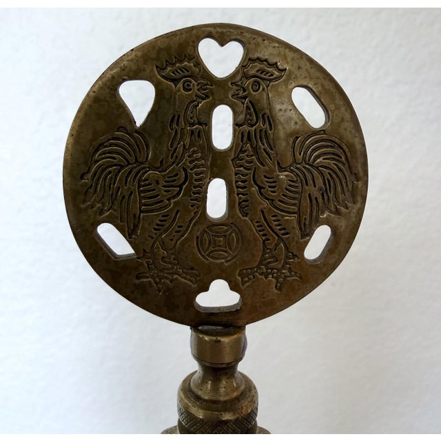 Metal Late 20th Century Chinese Import Satsuma Style Gold Table Lamp For Sale - Image 7 of 16