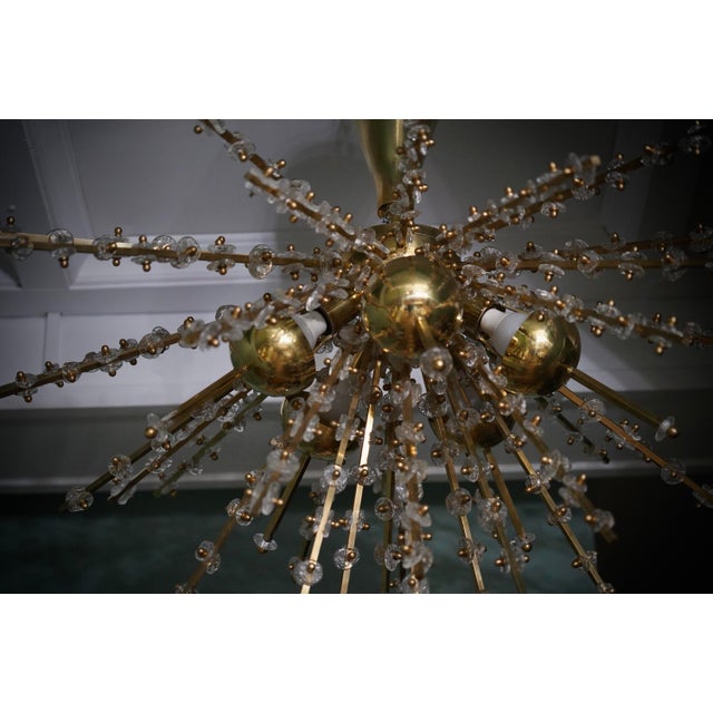 Murano Art Glass and Brass Transparent Pendant Light, 1990 For Sale - Image 11 of 12