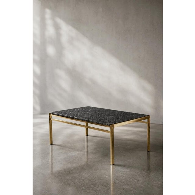 Mid-Century Italian Modern Brass Coffee Table with Stone Top, 1970s For Sale - Image 14 of 18