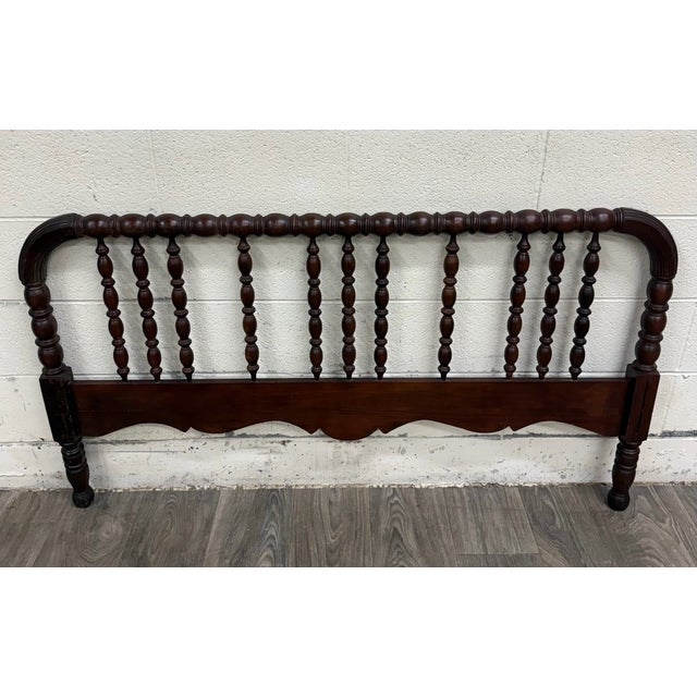 Antique Full Size Jenny Lind Style Headboard With Bobbin Turned Top Rail For Sale In Kansas City - Image 6 of 11