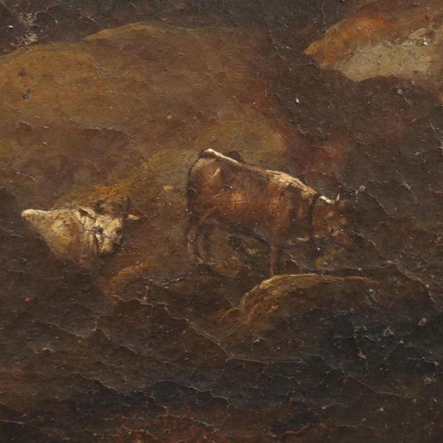 Landscape with Figures and Buildings, Oil Painting, Framed For Sale - Image 6 of 13