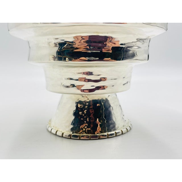 1980s Pair of Emilia Castillo Silver-Plated Vases With Jasper Hummingbirds, Mexican For Sale - Image 15 of 18