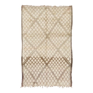 Vintage Moroccan Berber Rug With Cream Diamond Lattice by Rug & Kilim, 1950-1959 For Sale