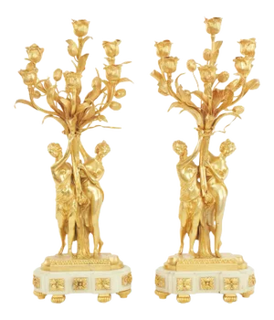 19th Century French Louis XV Style Candelabras - a Pair