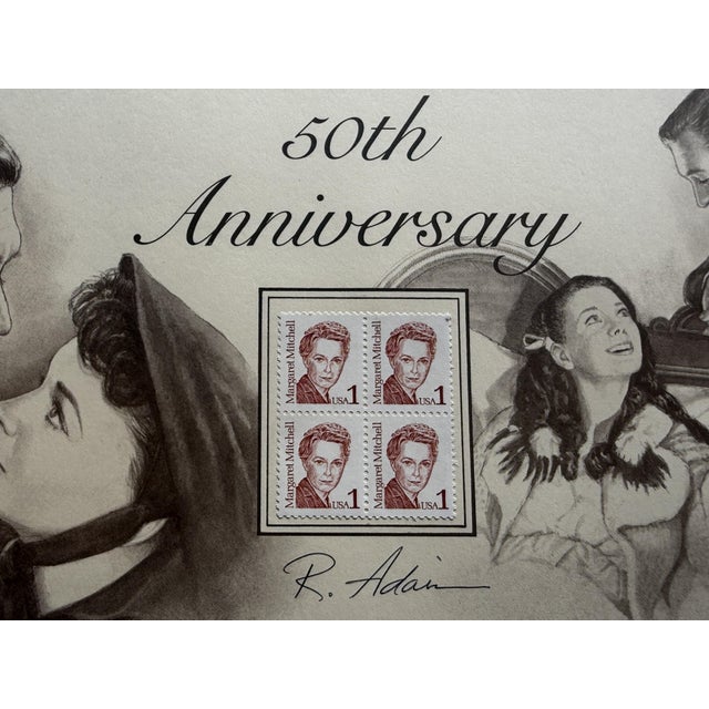 Margaret Mitchell Stamps & Ron Adair Print (50th Anniversary Gone With The Wind) Rare 50th Anniversary Margaret Mitchell...