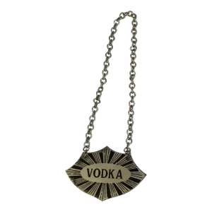Mid 20th Century Vintage Scotch or Vodka Decanter Tag
