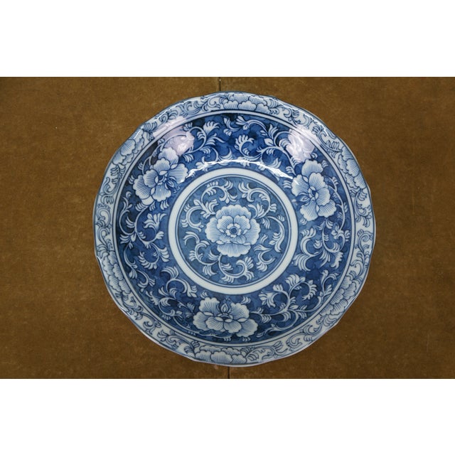 Vintage Chinese Chinoiserie Blue & White Floral Peony Bowls 6" - 8" - Set of 8 For Sale - Image 6 of 10