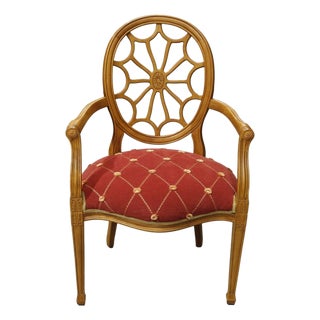 Ethan Allen Spiderback Accent Chair - Red For Sale