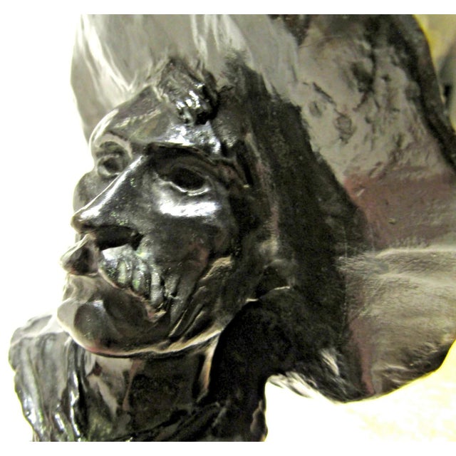 American 1980s Bronze Bust of the Sergeant After Frederick Remington, American, 1861-1909 For Sale - Image 3 of 14