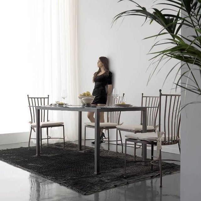 Early 21st Century Garden Chair in Wrought Iron. Indoor & Outdoor. Price Per Item ( Only One ) For Sale - Image 5 of 6