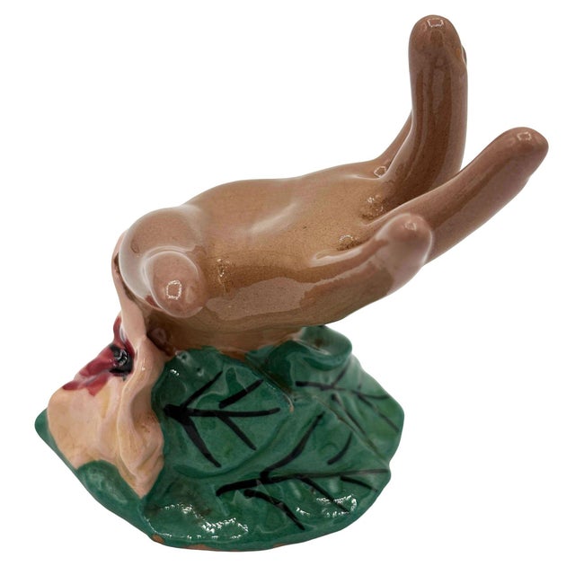 Mid-Century Modern 1940s California Pottery Figural Hand W/ Magnolia Flower Ring Holder by Clemensons For Sale - Image 3 of 6