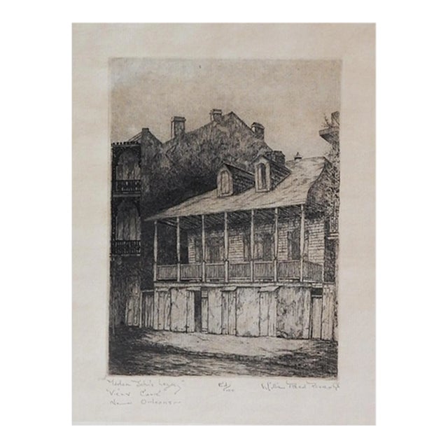 Vintage Willie Reed Rowe Madam John's Legacy Vieux Carre New Orleans Etching For Sale