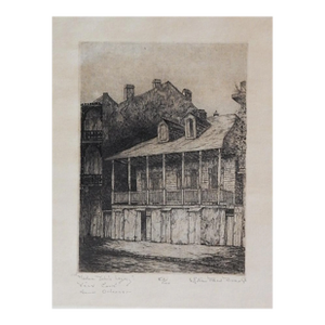Vintage Willie Reed Rowe Madam John's Legacy Vieux Carre New Orleans Etching