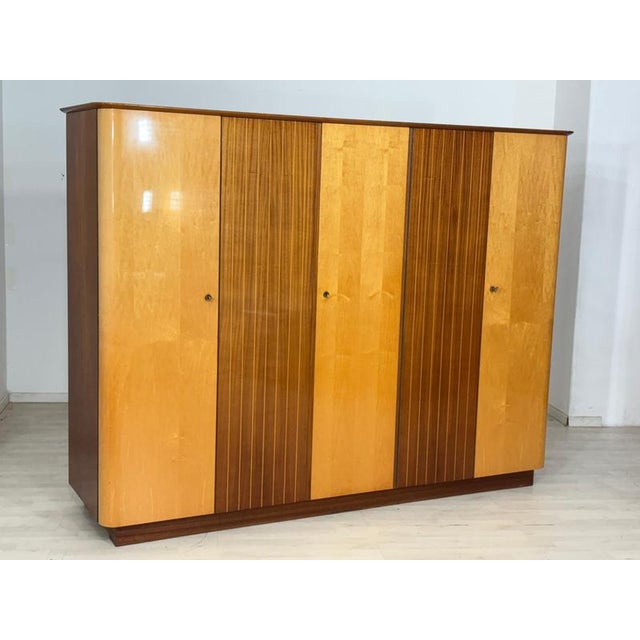 Mid-Century Mahogany and Maple Wardrobe For Sale - Image 11 of 11