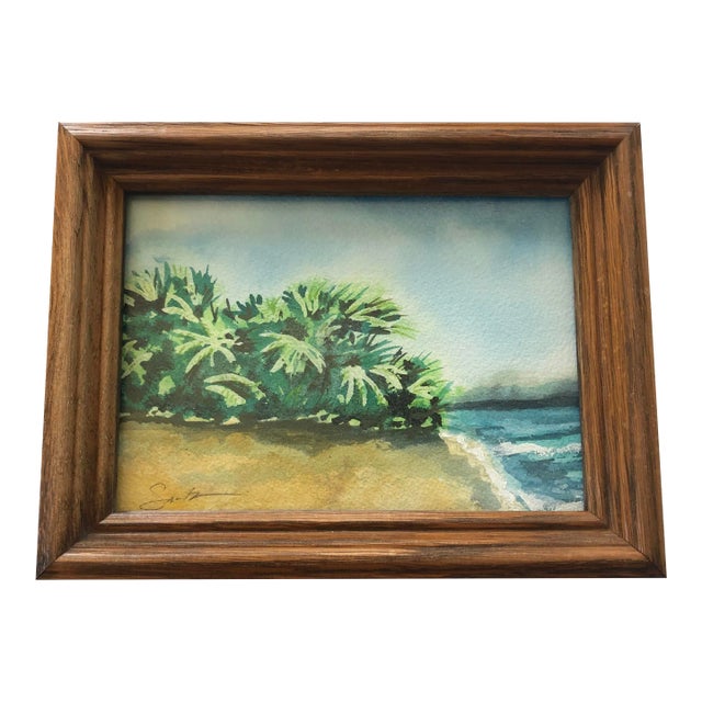 Framed Original Watercolor Seascape by Nancy Smith For Sale