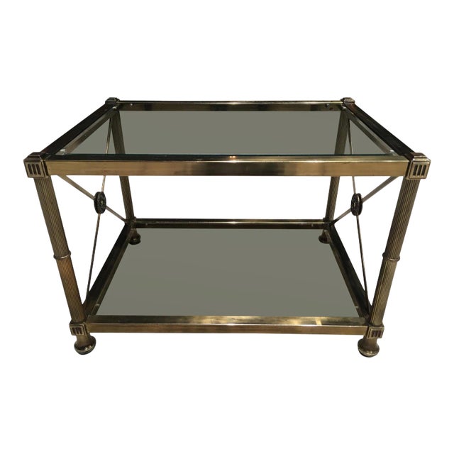 Aged Brass End Table From Mastercraft For Sale