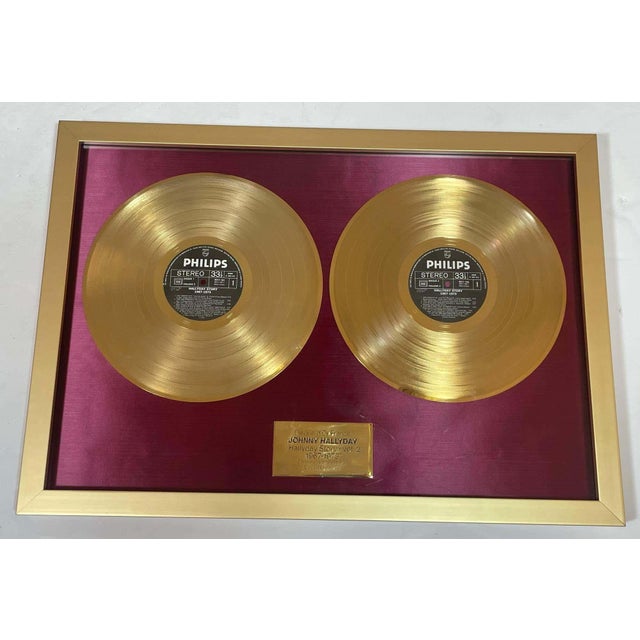 Official Gold Record Award France Johnny Halliday Story 1967-1973 Vol.2 For Sale In Palm Springs - Image 6 of 16