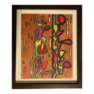 1980s "Brown Dna" Abstract Drawing For Sale