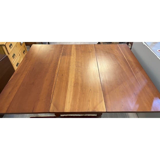Mid 19th Century Antique Drop Leaf Cherry Dining Table For Sale - Image 10 of 11