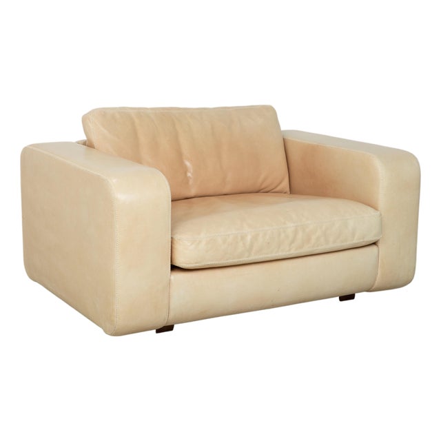 Leather Valentino Armchair in Cream Beige from Machalke For Sale