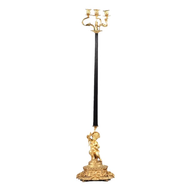 19th Century Bronze Floor Lamp, France For Sale