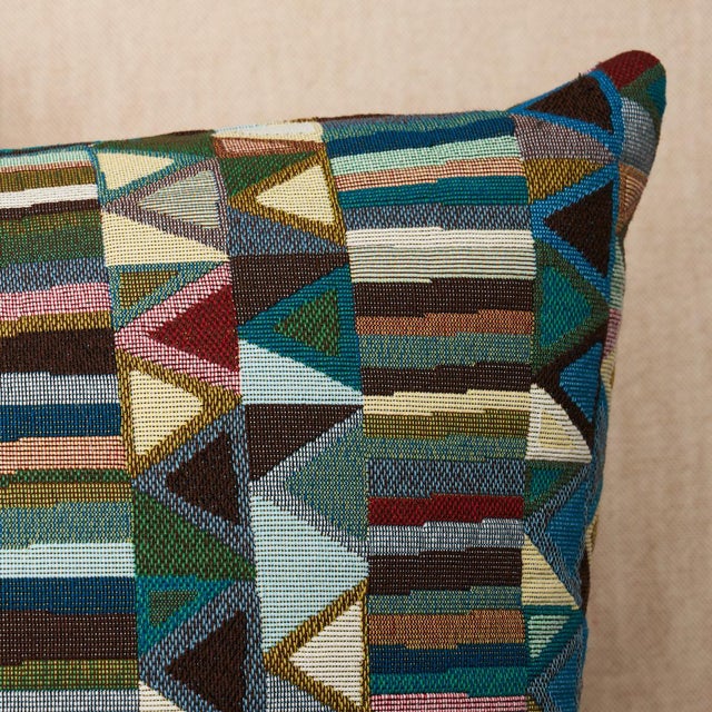 This pillow features Bizantino Quilted Weave with a knife edge finish. A sophisticated and stunning geometric with...