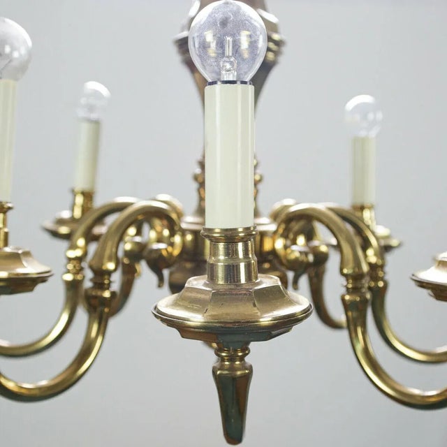 1970s Gold and Metal 8-Light Chandelier, 1970s For Sale - Image 5 of 13