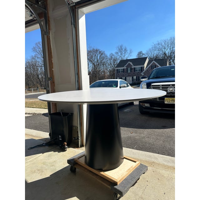 Modern Style Black & White Cone Base Table | Chairish