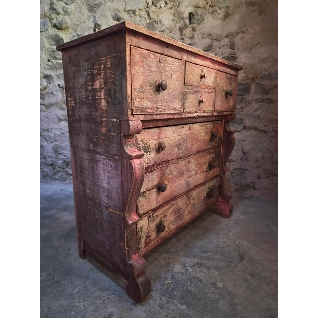 Antique French PaintedPoplar and Pine Shop Chest of Drawers, 1850s For Sale - Image 15 of 18