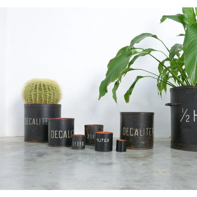 Vintage Decorative Metal Measuring Cups, Set of 8 For Sale - Image 5 of 17