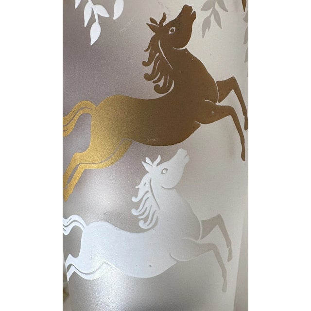 1960s Vintage Libbey Cavalcade Frosted Glasses- Set of 6 For Sale - Image 5 of 5