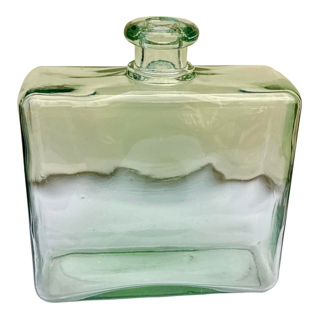 Vintage Green Glass Decanter For Sale