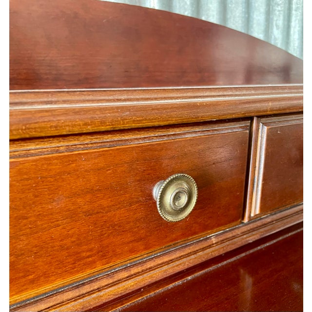 Late 20th Century Vintage Lane Gothic Revival Tall Chest of Drawers With Pierced Arch Detail For Sale - Image 5 of 6