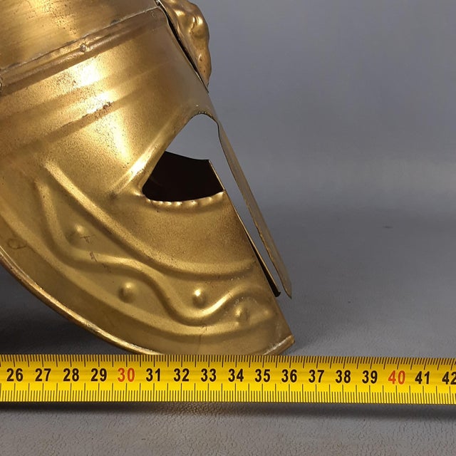 Greek Spartan Corinthian Brass Helmet,1970s For Sale - Image 10 of 11