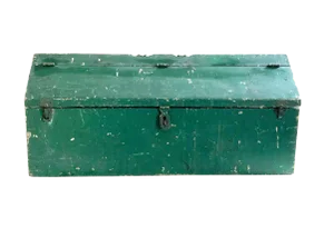 Vintage Rustic Painted Green Wood Tool Box