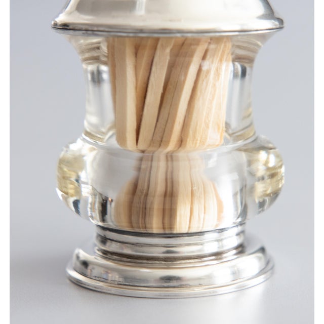 1930s Vintage Sterling Silver & Glass Match Striker Holder For Sale - Image 5 of 9