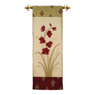 Orchids II Loom Woven Tapestry - 190 X 66 Cm (6'3 X 2'2") - Requires Rod Size 2 For Sale