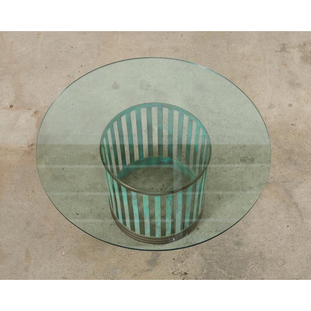 Patinated Bronze Garden Dining Center Table With Verdigris For Sale - Image 4 of 12
