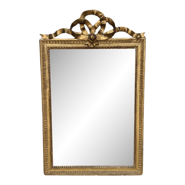 18th Century French Gilded Marriage Mirror in Napoleon III Style For Sale